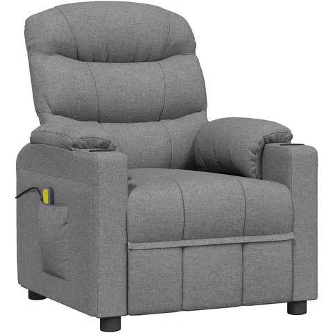 vidaXL Fauteuil de massage Gris clair Tissu – 142171 – image 1
