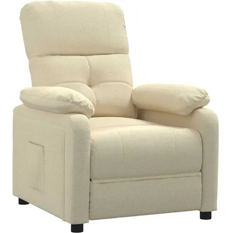 vidaXL Fauteuil inclinable Crème Tissu – 162940 – image 1