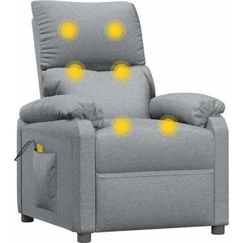 vidaXL Fauteuil de massage Gris clair Tissu – 164791 – image 1