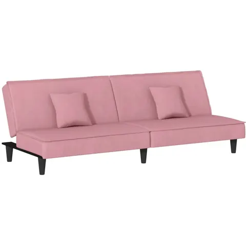 vidaXL Canapé-lit rose velours – image 1