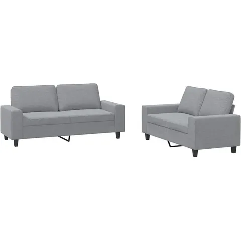 vidaXL Ensemble de canapés 2 pcs gris clair tissu – 068490 – image 1