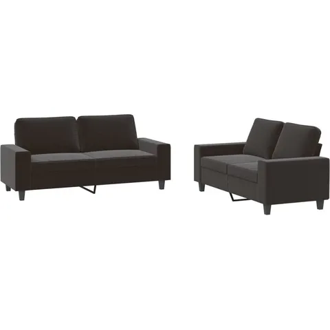 vidaXL Ensemble de canapés 2 pcs noir tissu – 068537 – image 1