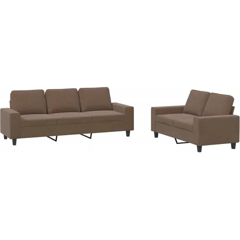vidaXL Ensemble de canapés 2 pcs marron tissu – 068681 – image 1