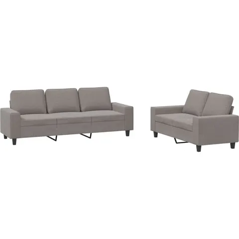 vidaXL Ensemble de canapés 2 pcs taupe tissu – 068728 – image 1