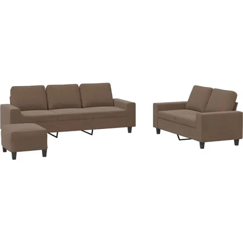 vidaXL Ensemble de canapés 3 pcs marron tissu – 068766 – image 1