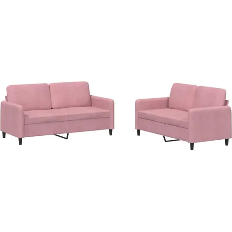 vidaXL Ensemble de canapés 2 pcs rose velours – 069442 – image 1
