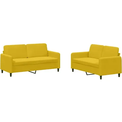 vidaXL Ensemble de canapés 2 pcs jaune velours – 069473 – image 1