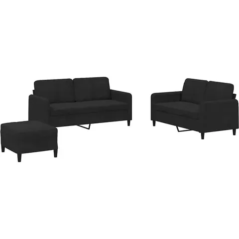 vidaXL Ensemble de canapés 3 pcs noir velours – 069565 – image 1