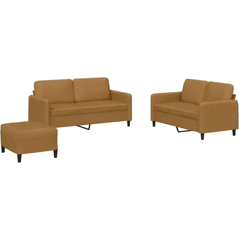 vidaXL Ensemble de canapés 3 pcs marron velours – 069589 – image 1