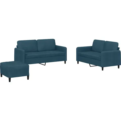 vidaXL Ensemble de canapés 3 pcs bleu velours – 069602 – image 1