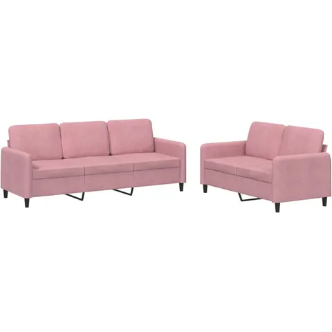 vidaXL Ensemble de canapés 2 pcs rose velours – 069848 – image 1