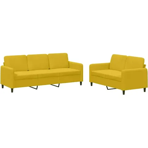 vidaXL Ensemble de canapés 2 pcs jaune velours – 069879 – image 1