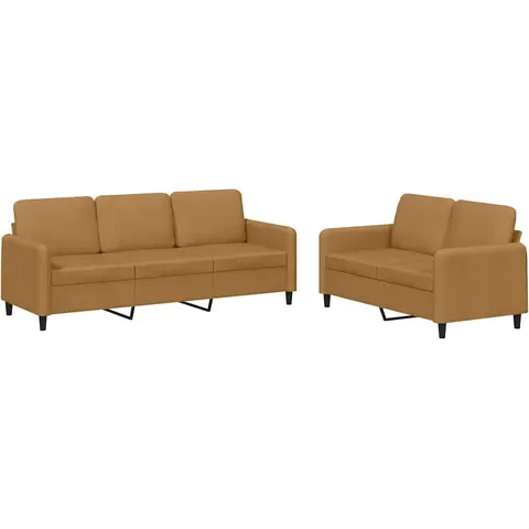 vidaXL Ensemble de canapés 2 pcs marron velours – 069886 – image 1