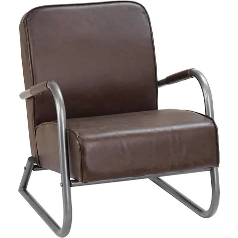 vidaXL Fauteuil marron cuir véritable – 086593 – image 1