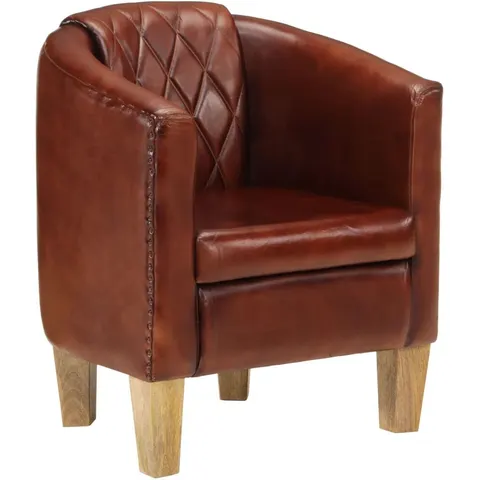 vidaXL Chaise cabriolet marron cuir véritable – 086654 – image 1