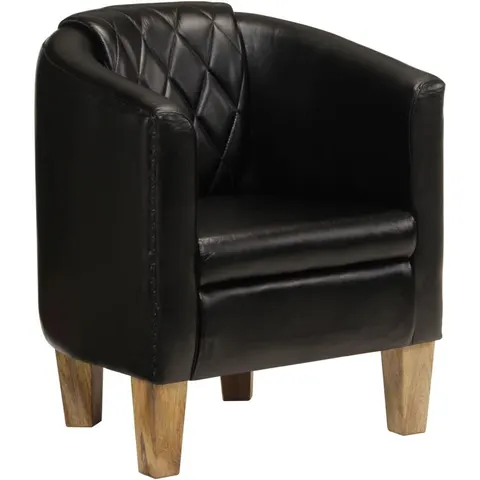 vidaXL Chaise cabriolet noir cuir véritable – 086661 – image 1