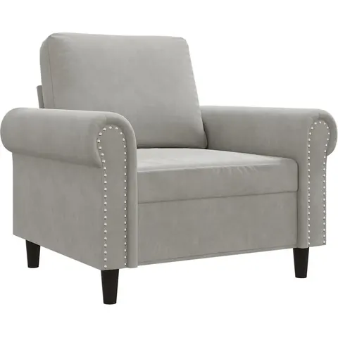 vidaXL Fauteuil Gris clair 60 cm Velours – 135949 – image 1