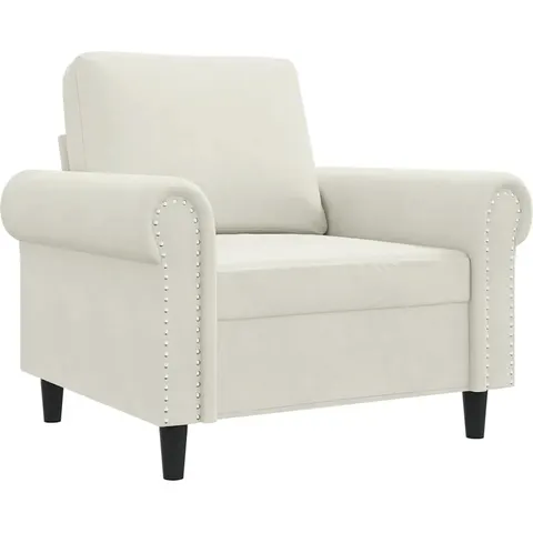vidaXL Fauteuil Crème 60 cm Velours – 136021 – image 1