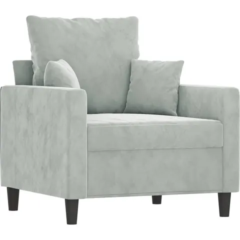 vidaXL Fauteuil Gris clair 60 cm Velours – 140097 – image 1