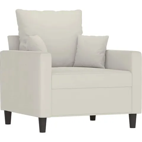 vidaXL Fauteuil Crème 60 cm Velours – 140172 – image 1