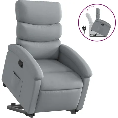 vidaXL Fauteuil inclinable Gris clair Tissu – 164666 – image 1
