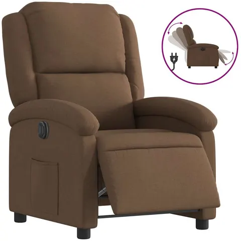 vidaXL Fauteuil inclinable électrique Marron Tissu – 166325 – image 1