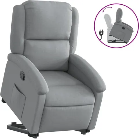 vidaXL Fauteuil inclinable Gris clair Tissu – 166523 – image 1