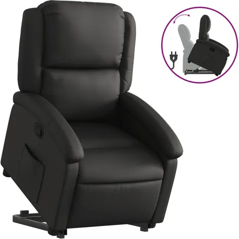 vidaXL Fauteuil inclinable noir cuir véritable – 167506 – image 1
