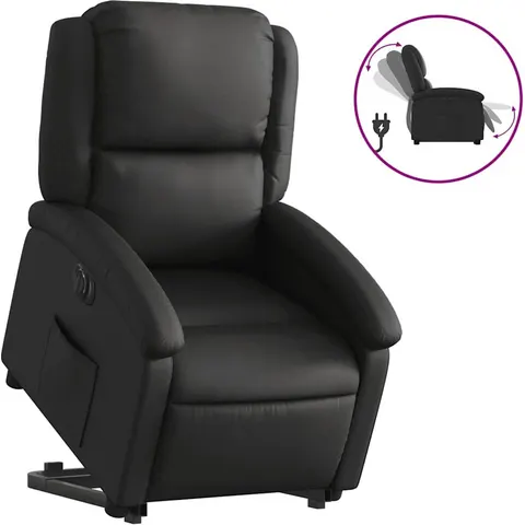 vidaXL Fauteuil inclinable électrique noir cuir véritable – 167582 – image 1