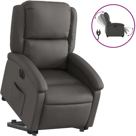 vidaXL Fauteuil inclinable électrique gris cuir véritable – 167612 – image 1