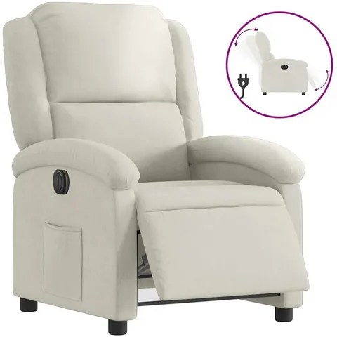 vidaXL Fauteuil inclinable électrique Crème Velours – 167759 – image 1