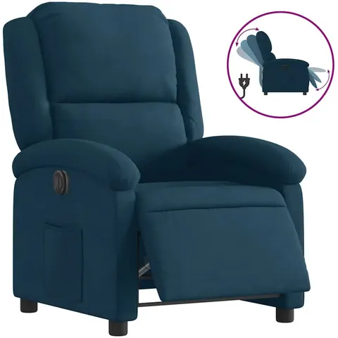 vidaXL Fauteuil inclinable électrique bleu velours – 167766 – image 1