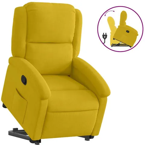 vidaXL Fauteuil inclinable Jaune Velours – 167957 – image 1