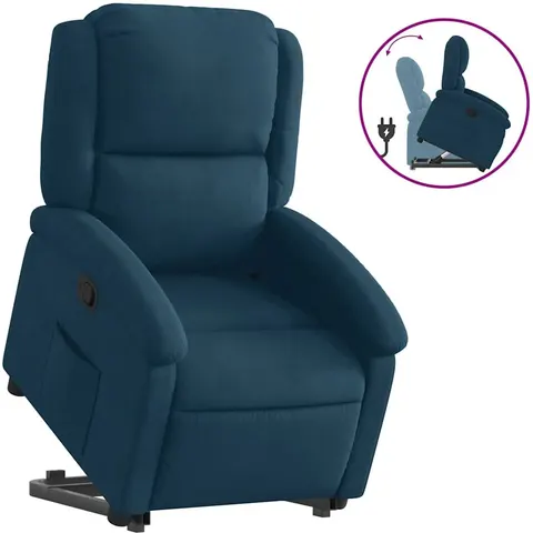 vidaXL Fauteuil inclinable bleu velours – 167988 – image 1