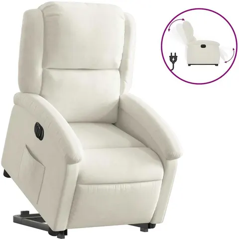 vidaXL Fauteuil inclinable électrique crème velours – 168190 – image 1