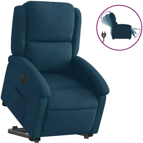 vidaXL Fauteuil inclinable électrique bleu velours – 168206 – image 1