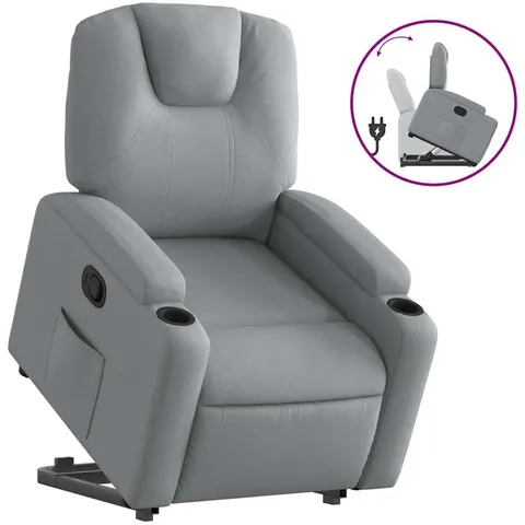 vidaXL Fauteuil inclinable Gris clair Tissu – 168565 – image 1