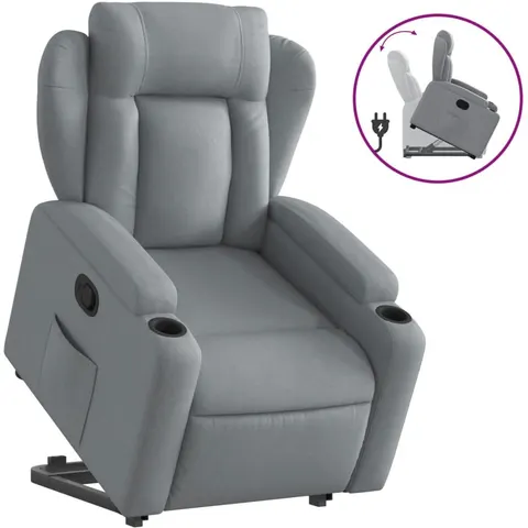 vidaXL Fauteuil inclinable Gris clair Tissu – 169708 – image 1