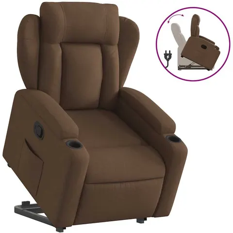 vidaXL Fauteuil inclinable Marron Tissu – 169746 – image 1