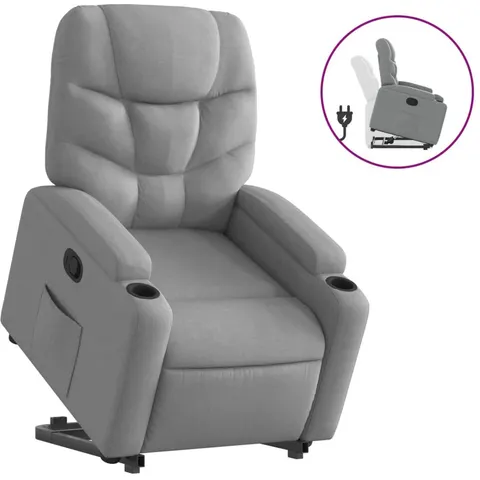 vidaXL Fauteuil inclinable Gris clair Tissu – 170841 – image 1