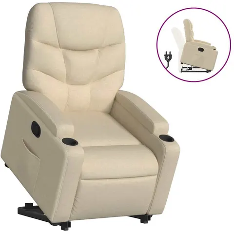 vidaXL Fauteuil inclinable Crème Tissu – 170933 – image 1