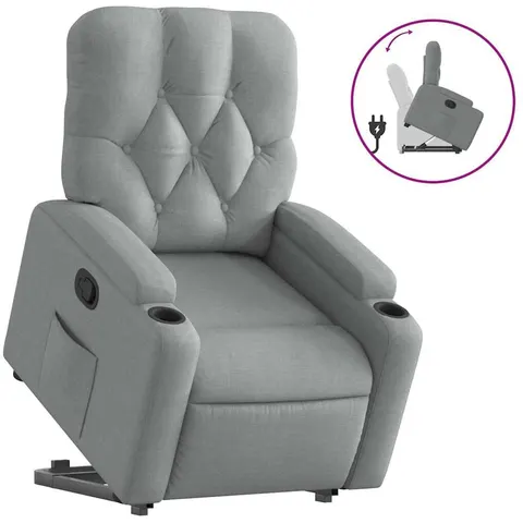 vidaXL Fauteuil inclinable Gris clair Tissu – 171985 – image 1