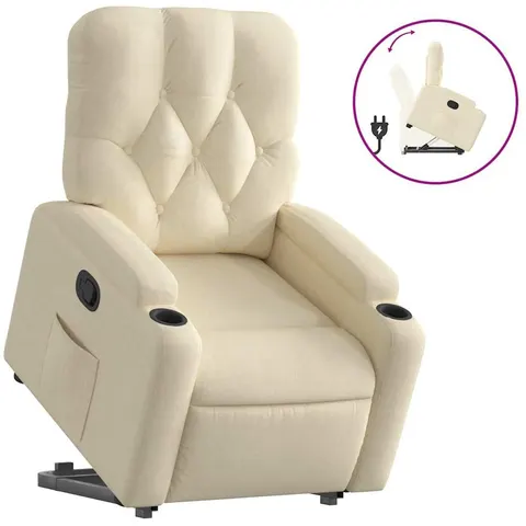 vidaXL Fauteuil inclinable Crème Tissu – 172074 – image 1