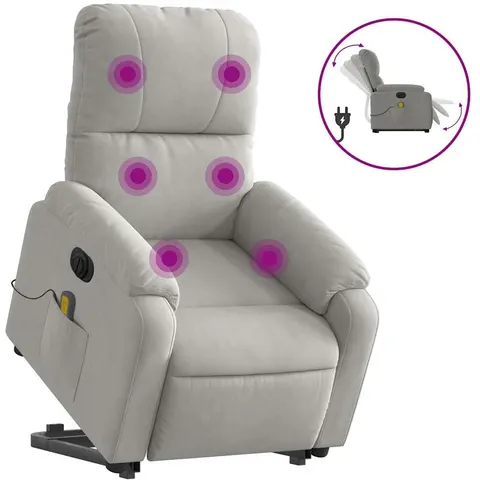 vidaXL Fauteuil inclinable de massage électrique gris clair – 174399 – image 1