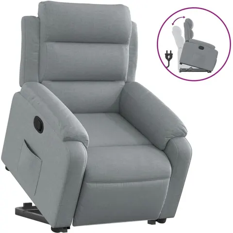 vidaXL Fauteuil inclinable Gris clair Tissu – 174689 – image 1