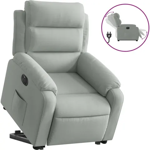 vidaXL Fauteuil inclinable électrique gris clair velours – 176027 – image 1