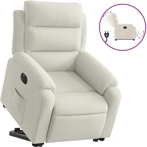 vidaXL Fauteuil inclinable électrique crème velours – 176119 – image 1