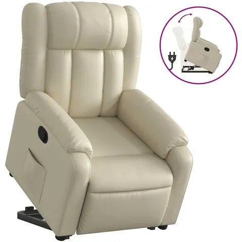 vidaXL Fauteuil inclinable Crème Similicuir – 177536 – image 1