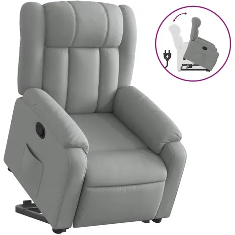 vidaXL Fauteuil inclinable Gris clair Tissu – 178045 – image 1