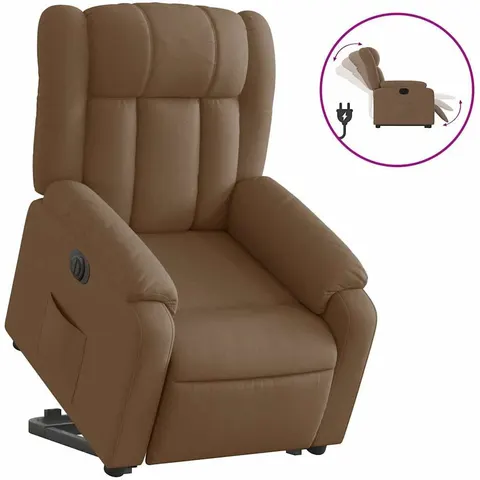 vidaXL Fauteuil inclinable électrique marron tissu – 178328 – image 1